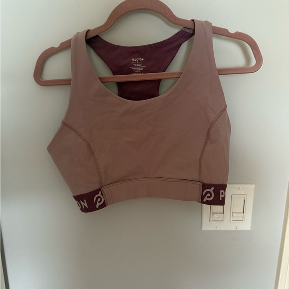 Peloton Other - Peloton Cadent V-Back Bra in a mauve/pink color with a maroon inner lining